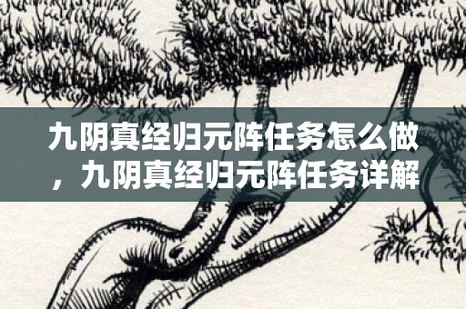 九阴真经归元阵任务怎么做，九阴真经归元阵任务详解，解锁古老秘法，提升修为的必经之路
