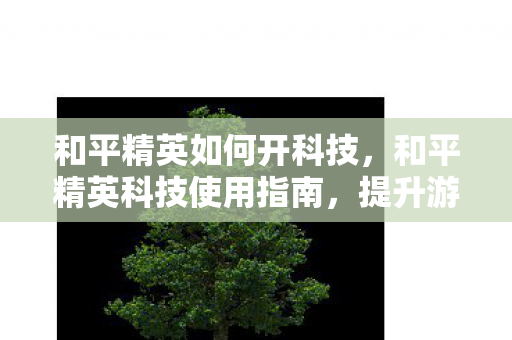 和平精英如何开科技,和平精英科技使用指南,提升游戏体验的合法途径 和平精英如何开科技,和平精英科技使用指南,提升游戏体验的合法途径