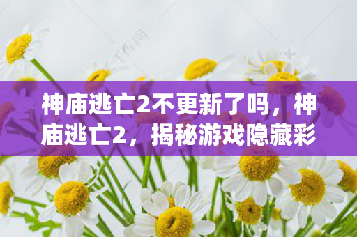 神庙逃亡2不更新了吗，神庙逃亡2，揭秘游戏隐藏彩蛋与趣味bug