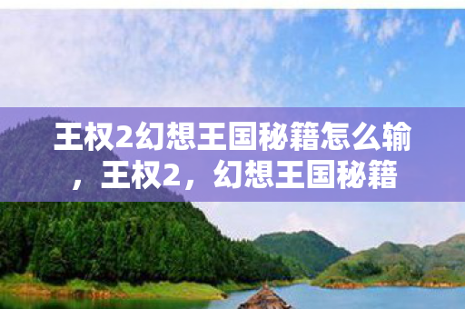 王权2幻想王国秘籍怎么输,王权2,幻想王国秘籍 王权2幻想王国秘籍怎么输,王权2,幻想王国秘籍