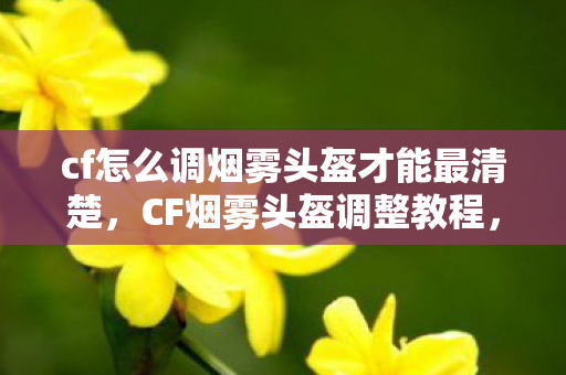 cf怎么调烟雾头盔才能最清楚，CF烟雾头盔调整教程，打造最佳游戏视野