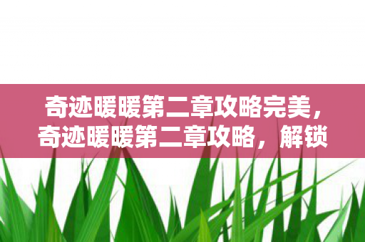奇迹暖暖第二章攻略完美，奇迹暖暖第二章攻略，解锁新故事，打造时尚传奇