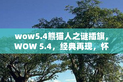 wow5.4熊猫人之谜插旗,WOW 5.4,经典再现,怀旧服背后的故事 wow5.4熊猫人之谜插旗,WOW 5.4,经典再现,怀旧服背后的故事