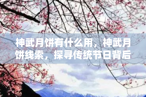 神武月饼有什么用，神武月饼线索，探寻传统节日背后的神秘故事