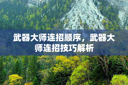 武器大师连招顺序,武器大师连招技巧解析 武器大师连招顺序,武器大师连招技巧解析