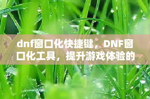 dnf窗口化快捷键，DNF窗口化工具，提升游戏体验的实用工具