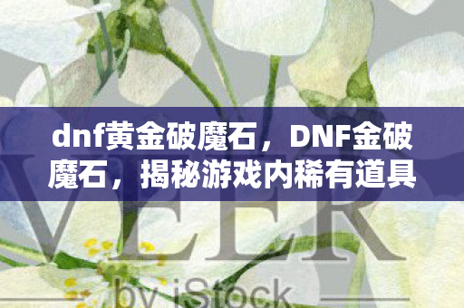 dnf黄金破魔石，DNF金破魔石，揭秘游戏内稀有道具的珍贵价值