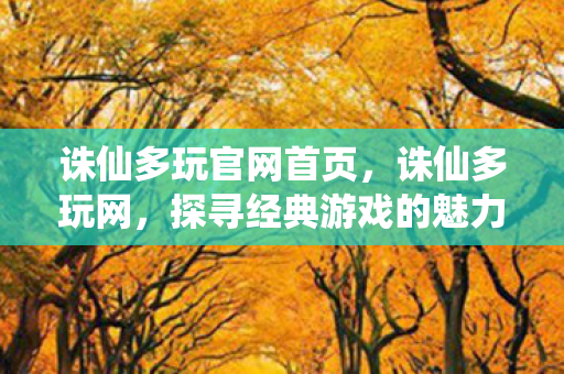 诛仙多玩官网首页,诛仙多玩网,探寻经典游戏的魅力与传承 诛仙多玩官网首页,诛仙多玩网,探寻经典游戏的魅力与传承