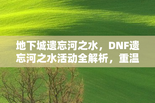 地下城遗忘河之水，DNF遗忘河之水活动全解析，重温经典，唤醒你的冒险记忆