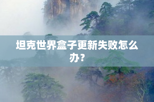 坦克世界盒子更新失败怎么办？