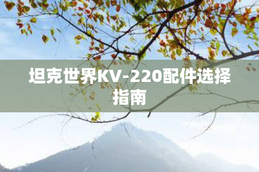 坦克世界KV-220配件选择指南 坦克世界KV-220配件选择指南