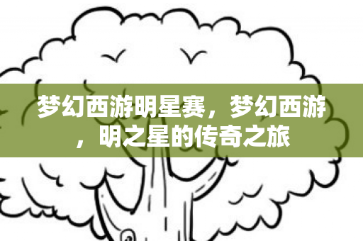 梦幻西游明星赛，梦幻西游，明之星的传奇之旅