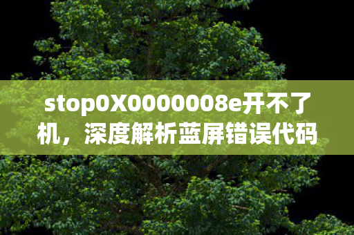 stop0X0000008e开不了机，深度解析蓝屏错误代码，Stop 0x0000008E