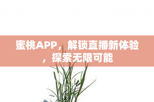 蜜桃APP，解锁直播新体验，探索无限可能