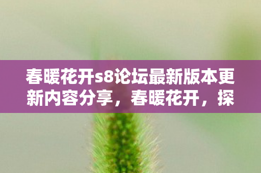 春暖花开s8论坛最新版本更新内容分享，春暖花开，探索自然之美的新地点