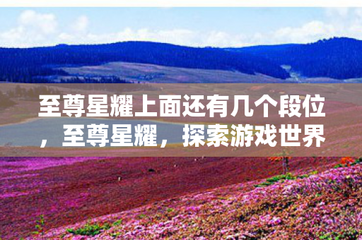 至尊星耀上面还有几个段位,至尊星耀,探索游戏世界的无限可能 至尊星耀上面还有几个段位,至尊星耀,探索游戏世界的无限可能