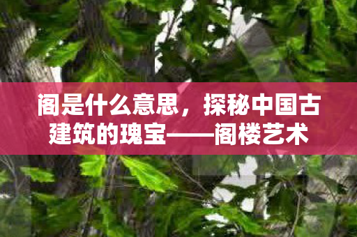 阁是什么意思，探秘中国古建筑的瑰宝——阁楼艺术