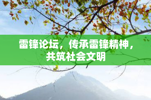 雷锋论坛,传承雷锋精神,共筑社会文明 雷锋论坛,传承雷锋精神,共筑社会文明