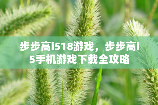 步步高i518游戏，步步高i5手机游戏下载全攻略