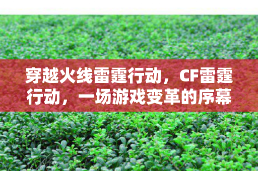 穿越火线雷霆行动,CF雷霆行动,一场游戏变革的序幕 穿越火线雷霆行动,CF雷霆行动,一场游戏变革的序幕