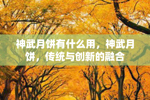 神武月饼有什么用，神武月饼，传统与创新的融合