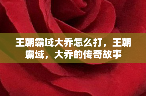 王朝霸域大乔怎么打图片