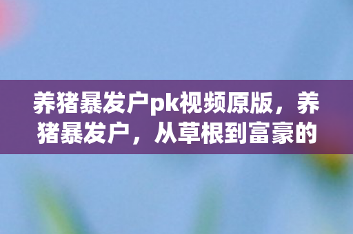 养猪暴发户pk视频原版图片