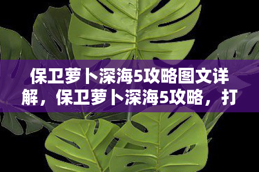 保卫萝卜深海5攻略图文详解图片