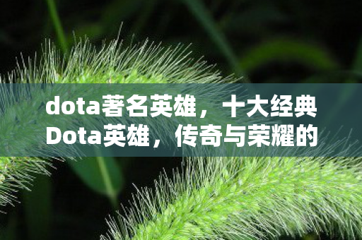 十大经典Dota英雄图片