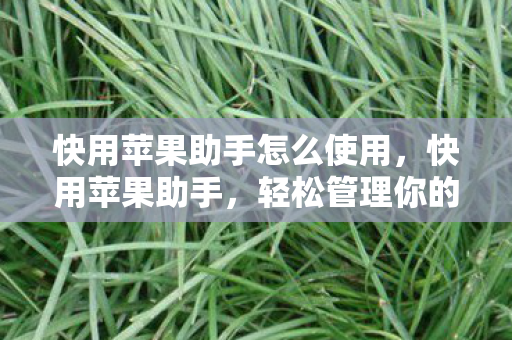 轻松管理你的iPhone图片