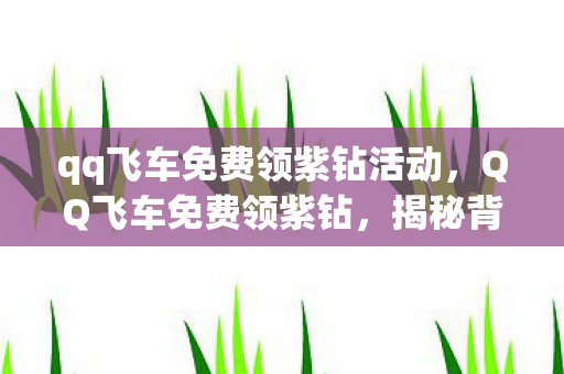 qq飞车免费领紫钻活动，QQ飞车免费领紫钻，揭秘背后的真相与风险