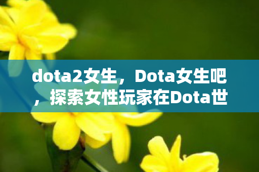 dota2女生,Dota女生吧,探索女性玩家在Dota世界中的独特风采 dota2女生,Dota女生吧,探索女性玩家在Dota世界中的独特风采