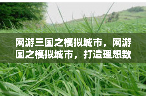 网游三国之模拟城市，网游国之模拟城市，打造理想数字乌托邦