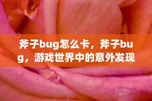 斧子bug怎么卡,斧子bug,游戏世界中的意外发现 斧子bug怎么卡,斧子bug,游戏世界中的意外发现