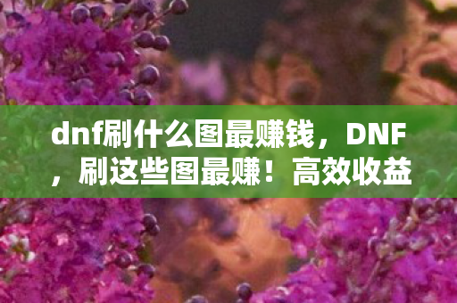 dnf刷什么图最赚钱,DNF,刷这些图最赚!高效收益攻略大放送 dnf刷什么图最赚钱,DNF,刷这些图最赚!高效收益攻略大放送
