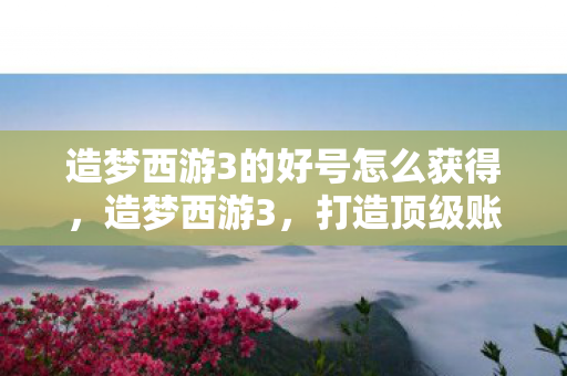 造梦西游3的好号怎么获得，造梦西游3，打造顶级账号的秘诀