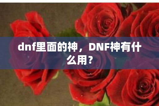 dnf里面的神，DNF神有什么用？