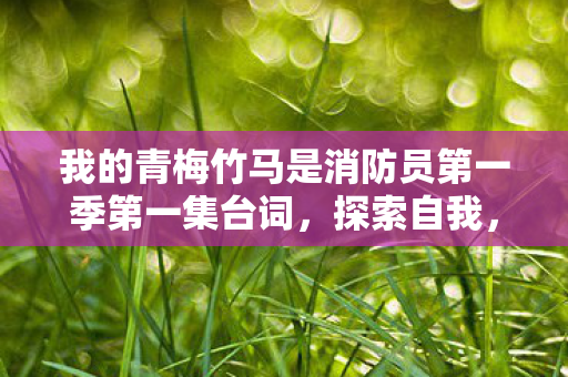 我的青梅竹马是消防员第一季第一集台词，探索自我，重塑自我，我的成长之旅