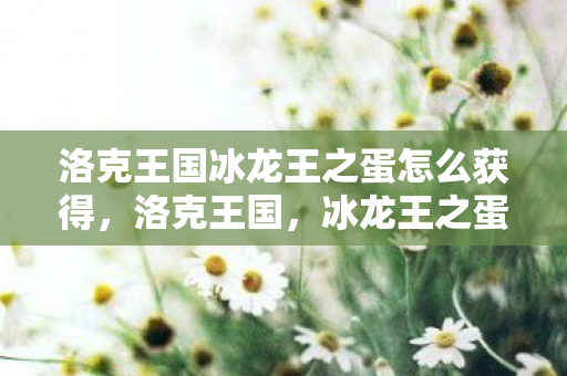 洛克王国冰龙王之蛋怎么获得，洛克王国，冰龙王之蛋的神秘传说