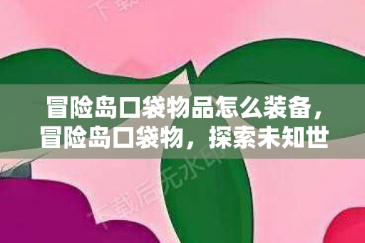 冒险岛口袋物品怎么装备，冒险岛口袋物，探索未知世界的奇妙之旅