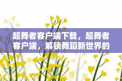 超舞者客户端下载，超舞者客户端，解锁舞蹈新世界的钥匙