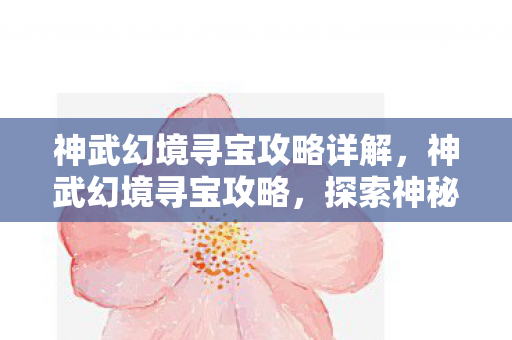 神武幻境寻宝攻略详解，神武幻境寻宝攻略，探索神秘世界的宝藏之门