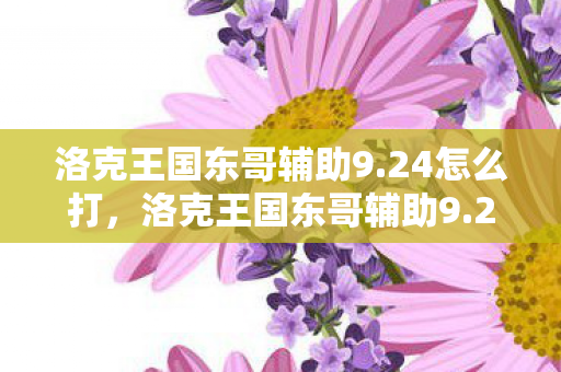 洛克王国东哥辅助9.24怎么打，洛克王国东哥辅助9.24，解锁游戏新体验