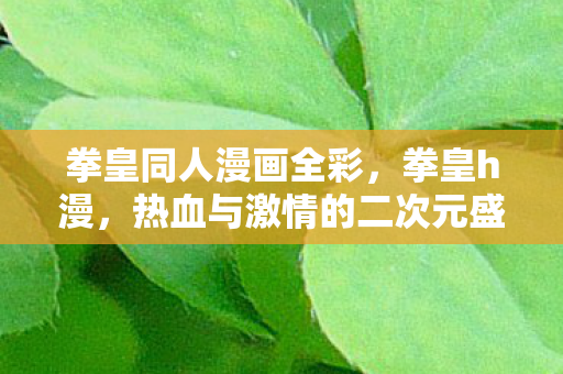 拳皇同人漫画全彩，拳皇h漫，热血与激情的二次元盛宴