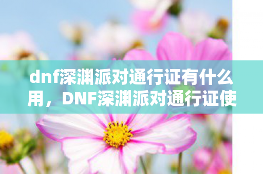 dnf深渊派对通行证有什么用图片