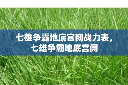 七雄争霸地底宫阙战力表,七雄争霸地底宫阙 七雄争霸地底宫阙战力表,七雄争霸地底宫阙