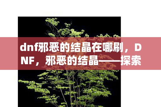 dnf邪恶的结晶在哪刷图片