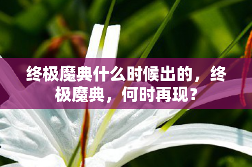 终极魔典什么时候出的,终极魔典,何时再现? 终极魔典什么时候出的,终极魔典,何时再现?