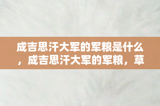 成吉思汗大军的军粮是什么图片