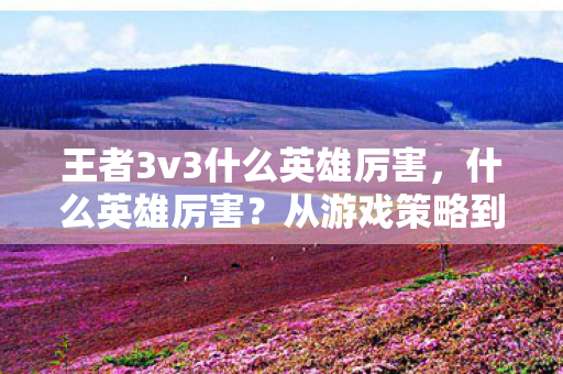 从游戏策略到角色选择的深度解析图片